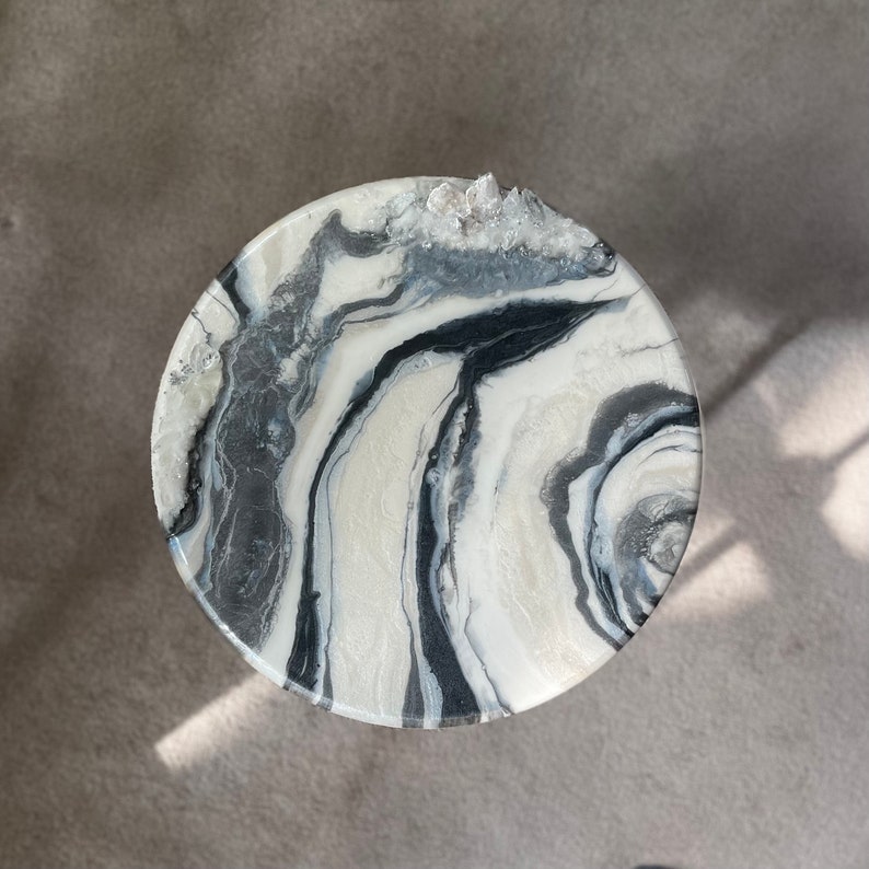 Geode Table Real Small Handmade Geode Table With Real Geodes and Crystals, Resin and ...