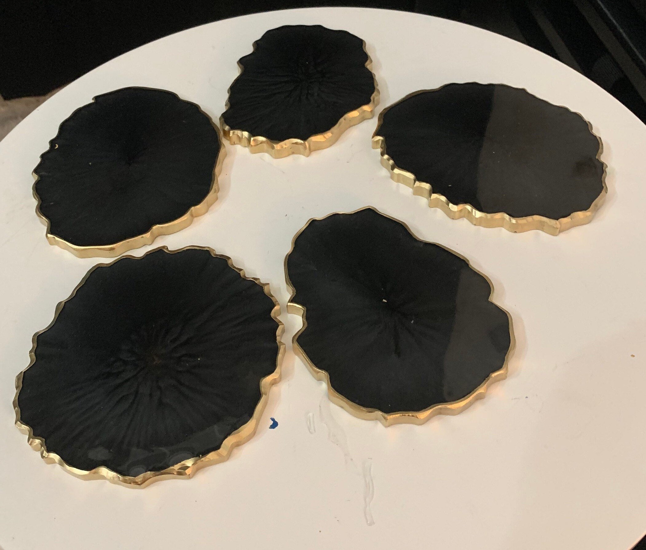 Double-sided coaster sets large resin coasters irregular | Etsy