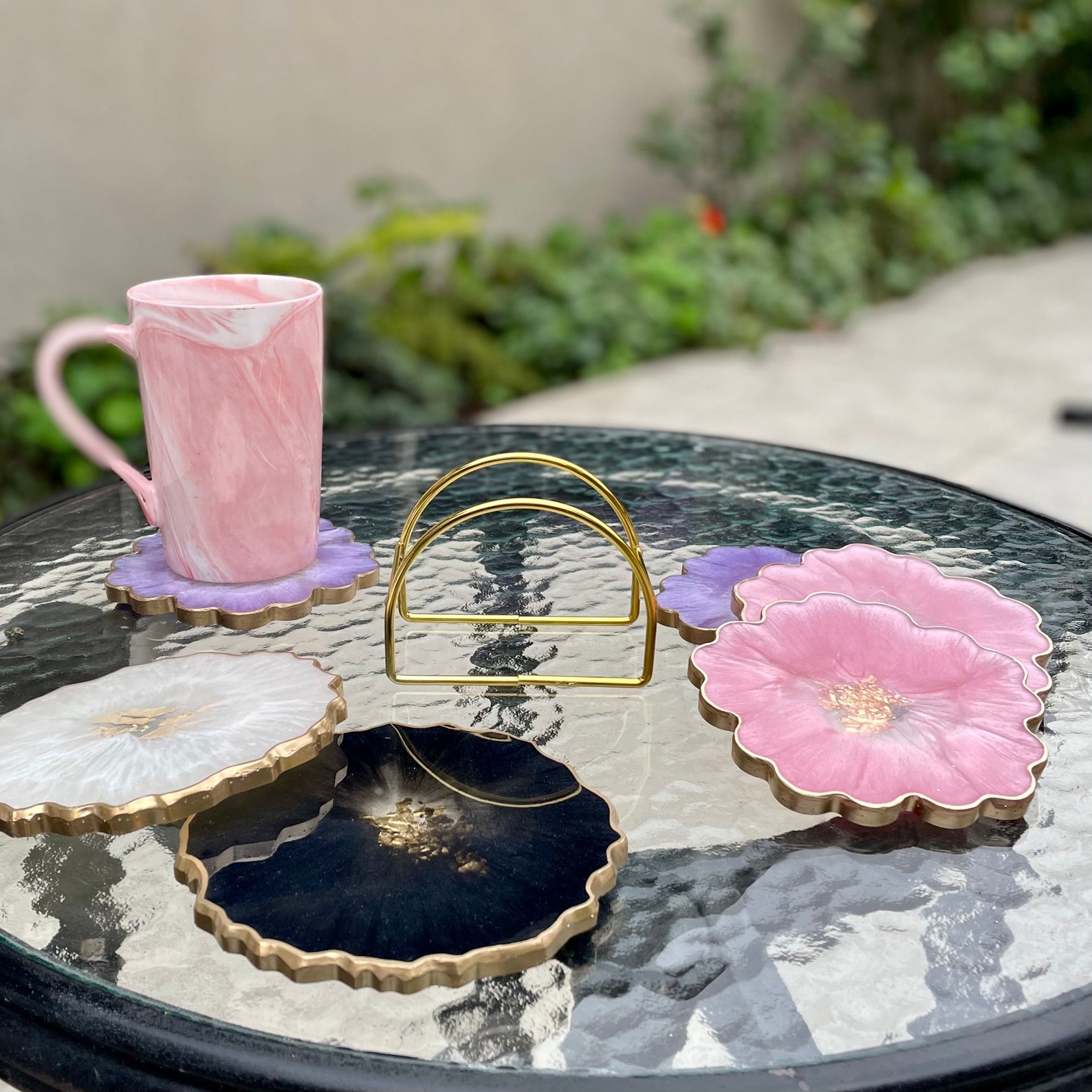 Simple Gold Metal Coaster Holder —fits All Coasters in My Shop! Gold ...