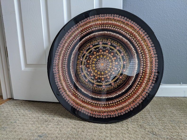 Hand Painted Wall Hanging on Solid Wood 24 Dot Mandala Etsy
