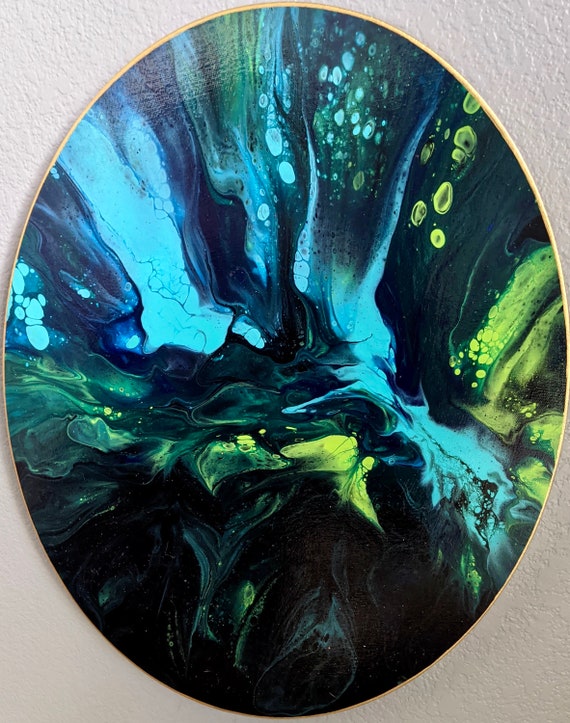 Original Abstract Acrylic Painting on Stretched Canvas, 16x20