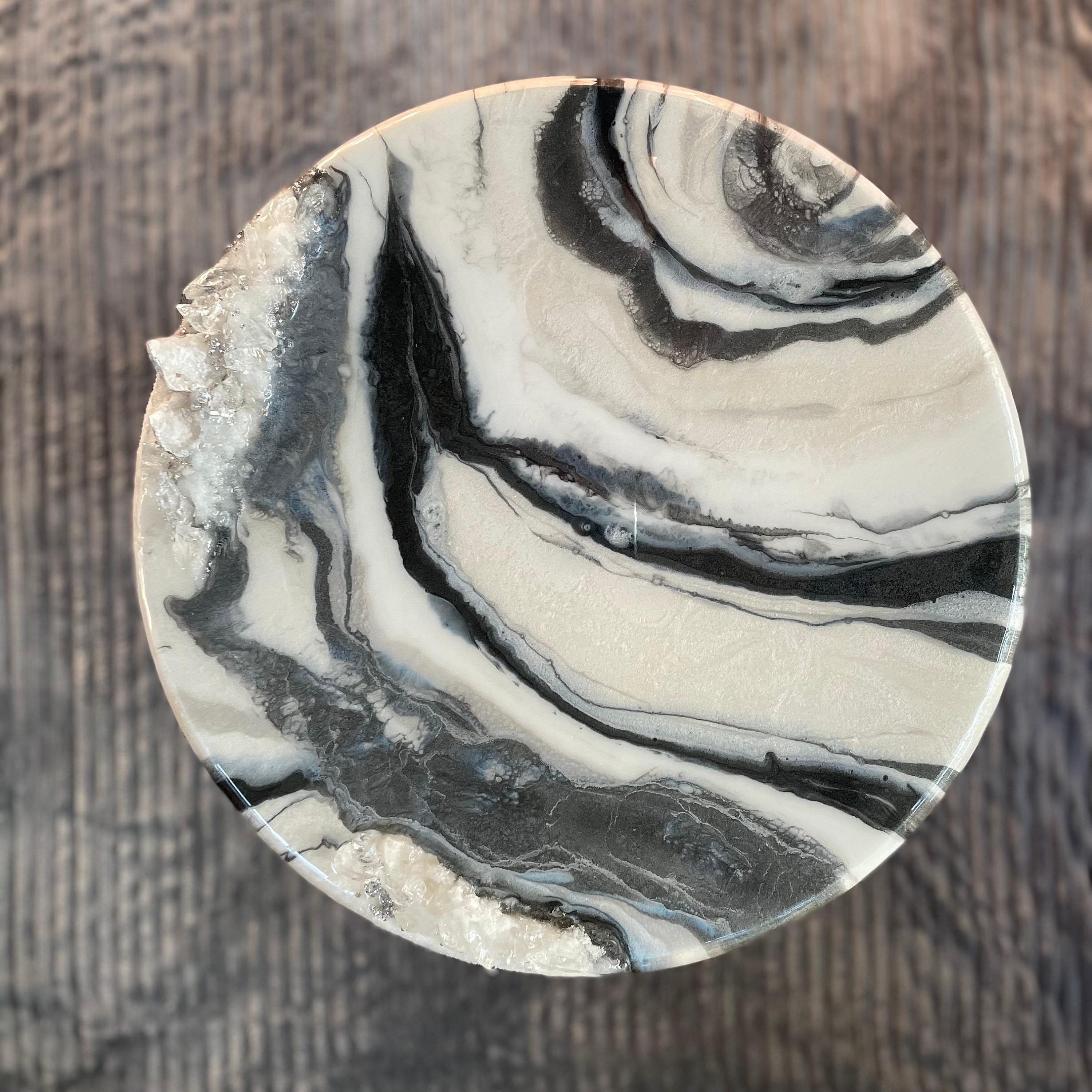 Geode Table Real Small Handmade Geode Table With Real Geodes and Crystals, Resin and ...
