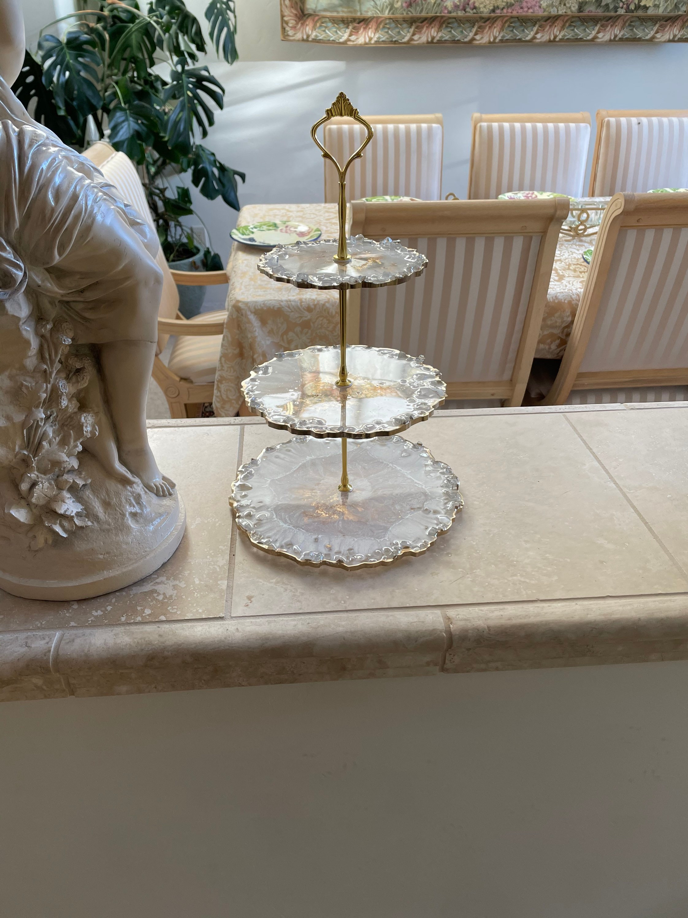 3tiered tray made of resin small decorative tray white and Etsy