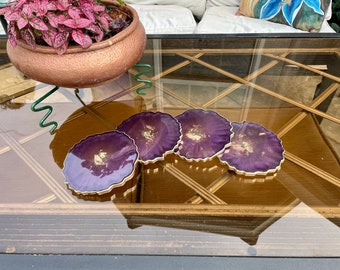 Set of 4 3dRose cst_23470_1 Purple Watercolor Flowers-Soft Coasters Set of 4 3dRose cst_23470_1 Purple Watercolor Flowers-Soft Coasters