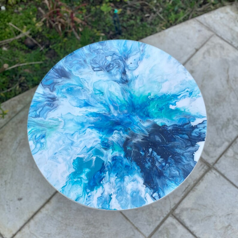 Hand-painted Table With Legs Abstract Painting on Solid Wood - Etsy