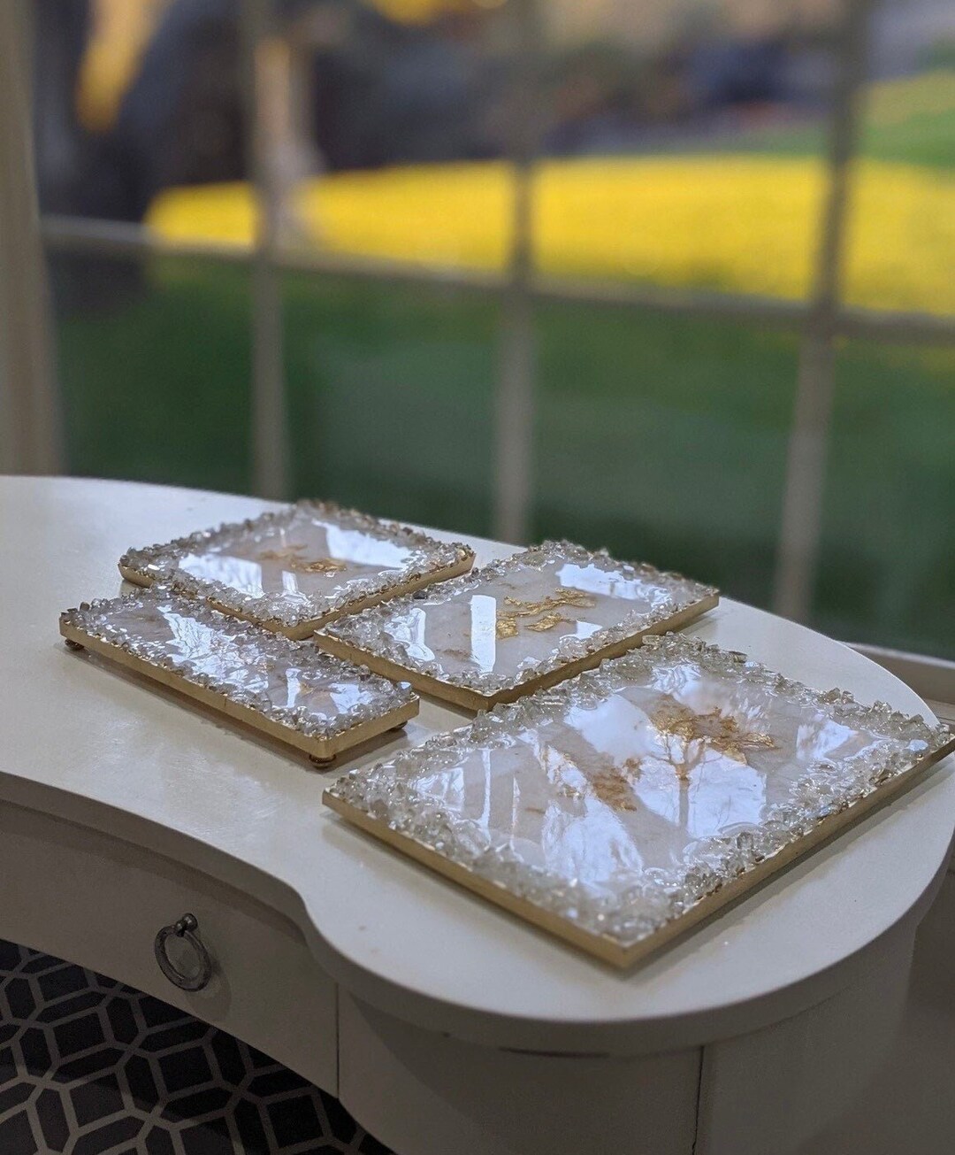 Design Your Own Tray, Custom Tray, Handmade Epoxy Resin Tray With Glass