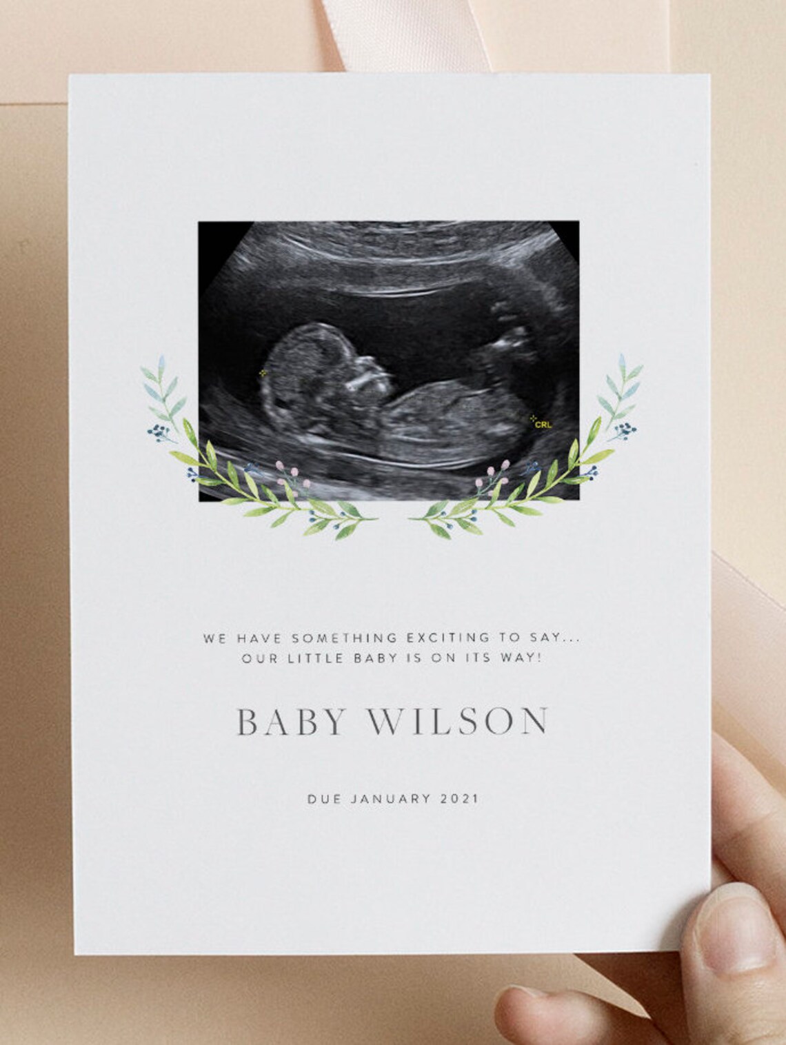 Printable Pregnancy Announcement Card We're Pregnant - Etsy