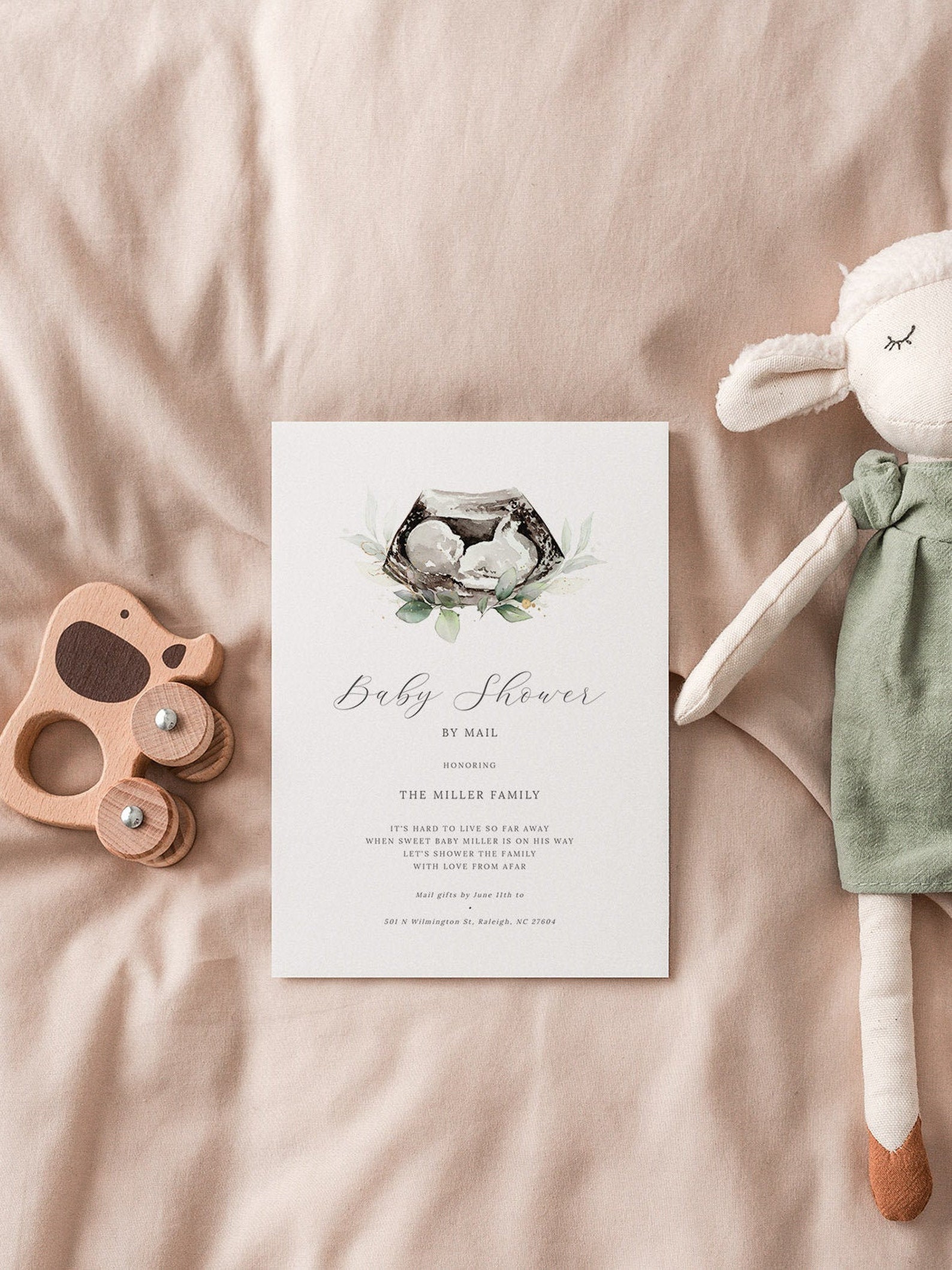 Baby Shower by Mail, Invitation Template, Virtual Baby Shower