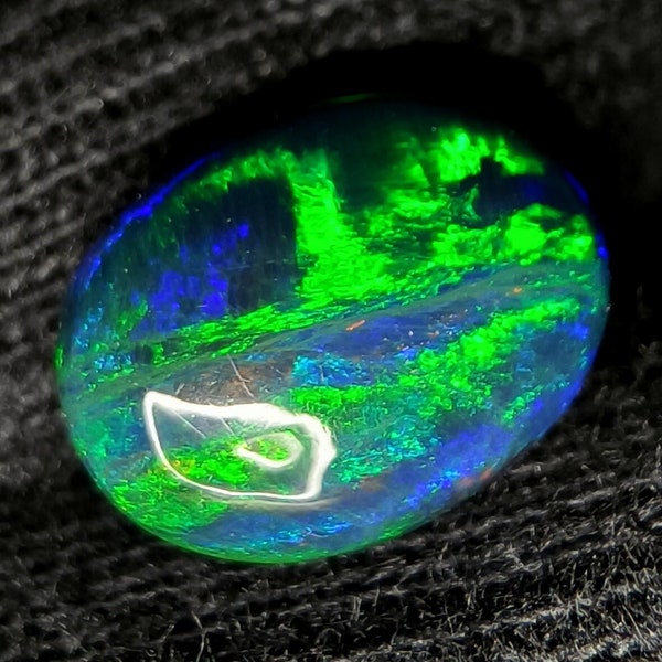 2.05 Carat Rare Natural Black Ethiopian Opal Top Quality Multi Fire Ethiopian Opal Oval Shape Amazing Loose Stone For Making Jewelry