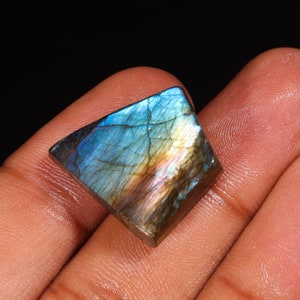 Natural Multi Labradorite Cabochon: Fancy Shape Loose Gemstone, 24.00 Ct