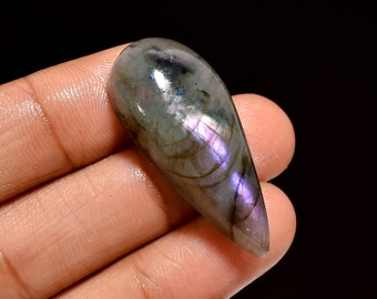 Attractive Top Quality 100% Natural Multi Purple Labradorite Pear Shape Cabochon Loose Gemstone For Making Jewelry 35 Ct 36X15X9 mm SA-3651