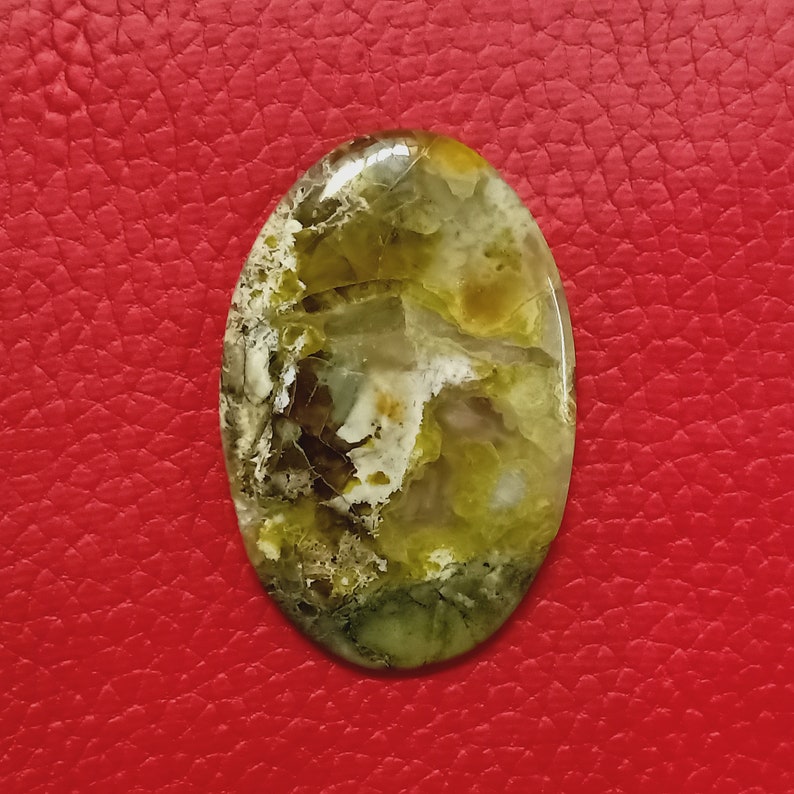Size  33X26X4 Natural Green Opal Beautiful Quality Cabochon Oval Shape SA-1061 Making For Jewelry 30.00 Ct