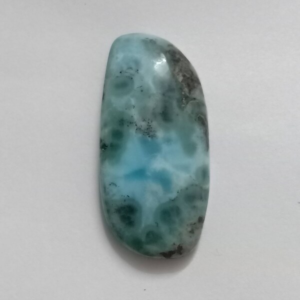 Natural Larimar Best Fancy Shape Cabochon popular Trending Fresh Gemstone Real Larimar Stone For Making Jewelry 58 Ct, 43X21X7 mm, SA-2430