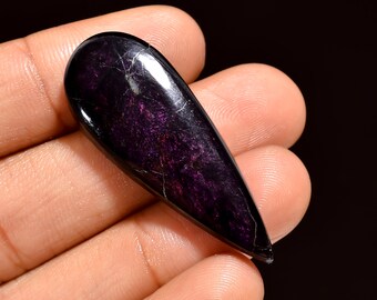 Elegant Top Grade Quality 100% Natural Purpurite Pear Shape Cabochon Loose Gemstone For Making Jewelry 35.5 Ct. 40X15X6 mm SA-3658