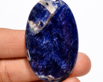 Attractive Top Grade Quality 100% Natural Sodalite Oval Shape Cabochon Loose Gemstone For Making Jewelry 56 Ct. 47X30X5 mm SA-3676