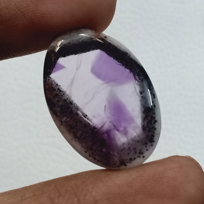 Super seven Trapiche Amethyst Oval Shape Cabochon Gemstone Unique piece For Making Jewelry 20.00 Ct 27X18X5 mm SA-1070