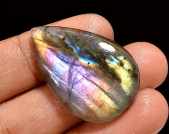 Stunning Top Quality 100% Natural Multi Purple Labradorite Pear Shape Cabochon Loose Gemstone For Making Jewelry 30 Ct. 34X22X5 mm SA-3644