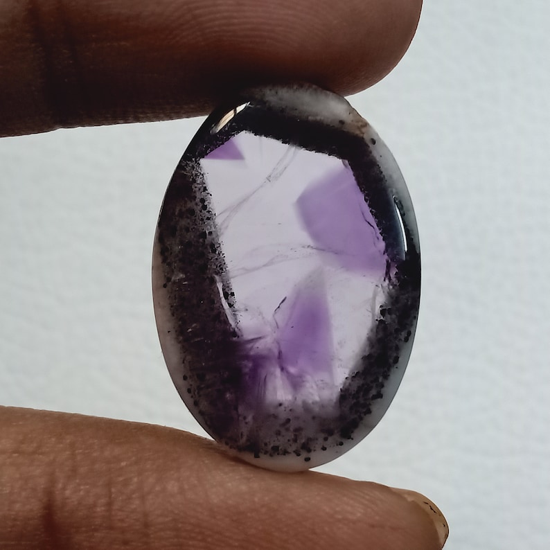 Super seven Trapiche Amethyst Oval Shape Cabochon Gemstone Unique piece For Making Jewelry 20.00 Ct 27X18X5 mm SA-1070