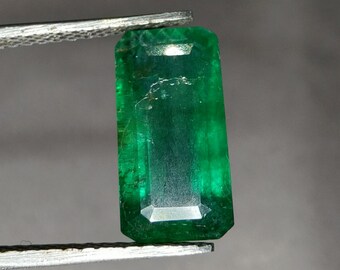 Natural Zambian Emerald Cut Gemstone: 3.60 Ct Loose Emerald