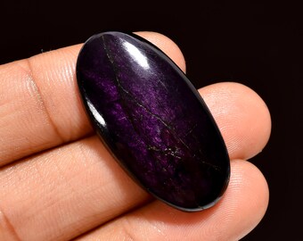 Classic Top Grade Quality 100% Natural Purple Ammolite Oval Shape Cabochon Loose Gemstone For Making Jewelry 32 Ct. 34X18X5 mm SA-3654