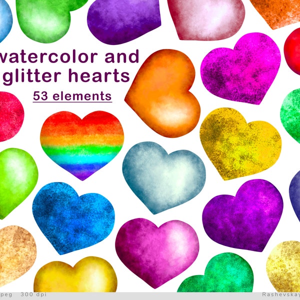 Watercolor Valentine - Etsy