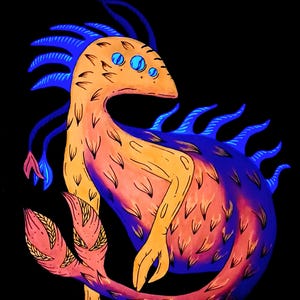 Fluorescent Painting – Dragon fantasy artwork