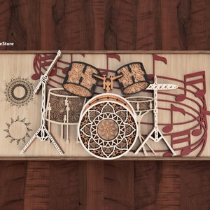Layered Mandala Drum Laser Cut Files: SVG for Glowforge xtool and cutting machines