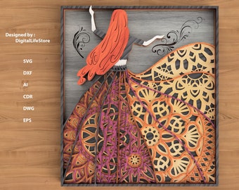 layered wall decor laser cut files,laser cut,cnc router files,cnc files,glowforge files,laser cutting file,mandala layered laser cut file