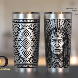 20oz Indiaanse beker lasergegraveerd volledig omslagontwerp voor voor laser roterende machine, beker svg-ontwerp, beker lasergravure ontwerp