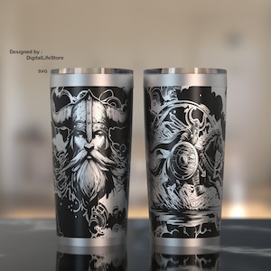 20oz Viking Tumbler lasergegraveerd volledig wrap ontwerp voor voor laser roterende machine, beker svg ontwerp, beker Viking laser graveer ontwerp