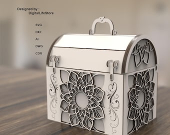 Chest Multilayer laser cut files,laser cut,cnc router files,cricut files ,glowforge files,chest laser cutting files,laser cut file