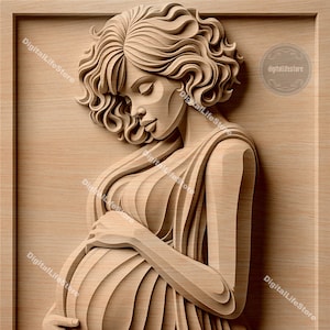 Fichiers de gravure laser 3D Illusion pour femme enceinte avec paramètres de gravure, fichiers de gravure femme enceinte, fichier de gravure laser glowforge