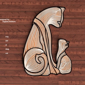 Cat Multilayer Laser Cut File – Laser Cut Template, Plans & Projects | Glowforge xtool cutting machines vector cnc router files