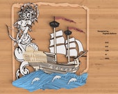 Layered Ship Multilayer laser cut files,laser cut,cnc router files,cricut files ,glowforge files,ship laser cutting files,laser cut file