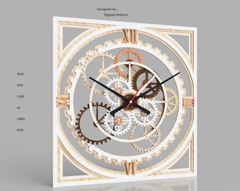 Mechanical clock LASER CUT FILES,cnc router files,cnc files,laser cut,cut files,cricut file svg laser cutting files,clock laser cut files