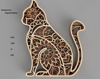 Download Cat Mandala Etsy