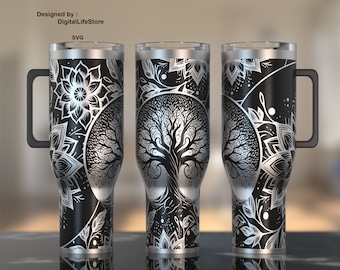 Tree of Life Mandala Laser Engraving Design for 40oz Tumbler (SVG)