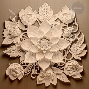 file di incisione laser di illusione 3d di fiori di loto con file di taglio con impostazione Glowforge, file di taglio laser di file di incisione di fiori di loto