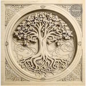 Árvore da vida ilusão arquivos de gravação a laser com configuração glowforge, arquivo de gravação da árvore da vida arquivos de corte a laser