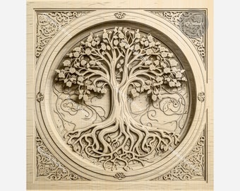 Tree of Life 3D Illusion: Laser Engraving Files (Glowforge Settings)
