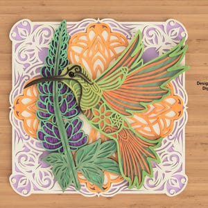 HummingBird Multilayer Laser Cut File, Laser Cut Template, Plans & Projects | Glowforge xtool cutting machines vector cnc router files