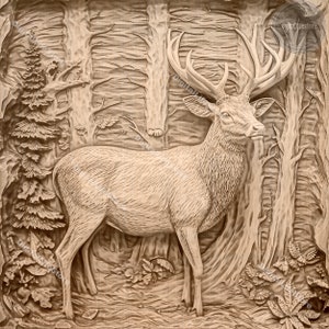Herten 3D Illusion lasergraveerbestanden met glowforge-instelling, Herten Glowforge graveerbestand lasergesneden bestanden