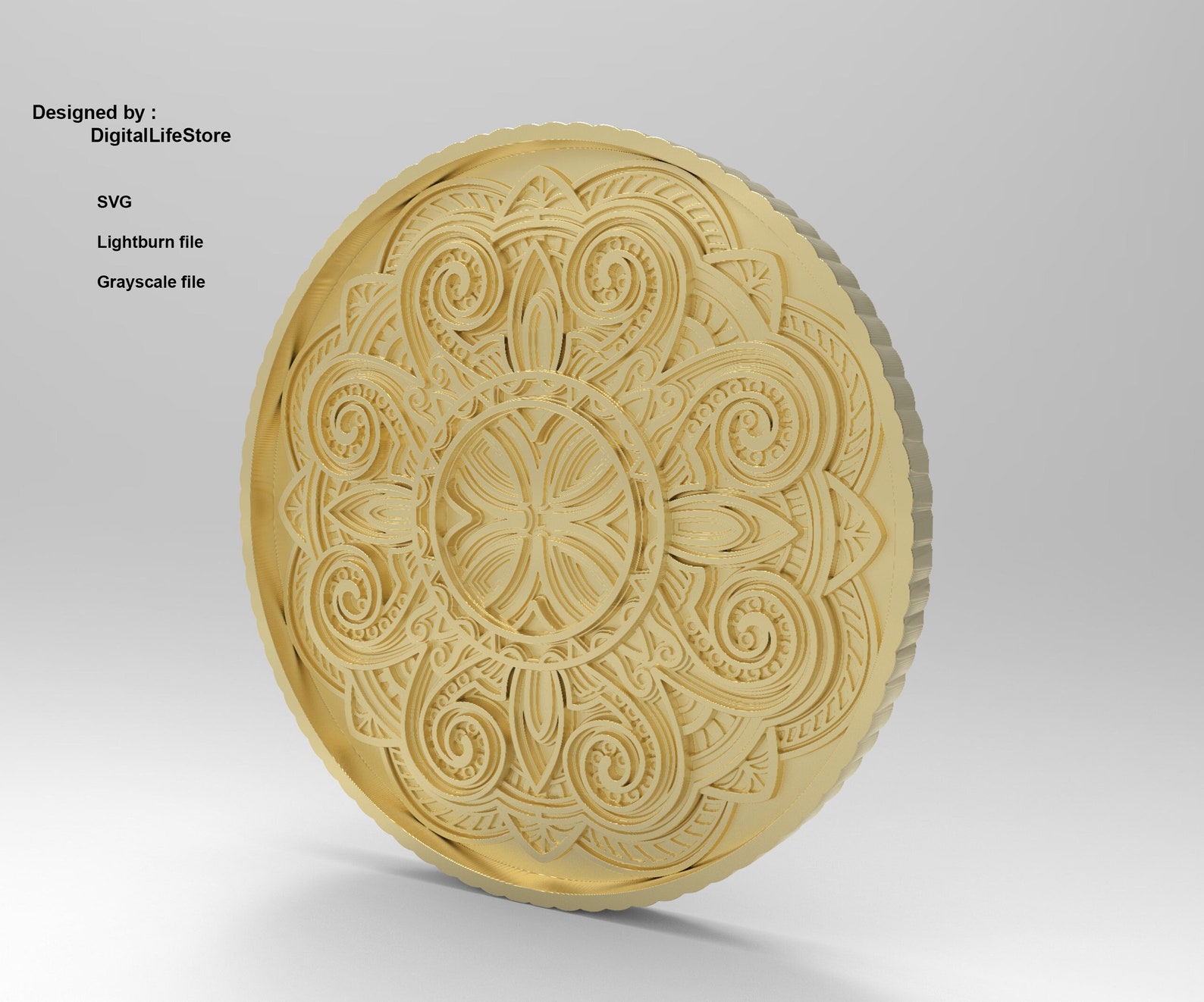 Layered Mandala 3d Engraving Files, Fiber Laser Engraving Designs ,coin ...