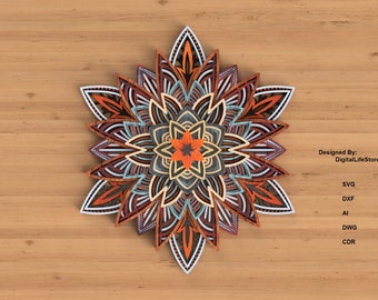 Layered Mandala Multilayer Laser Cut Files – SVG Glowforge Files | laser cutting files | laser cut file