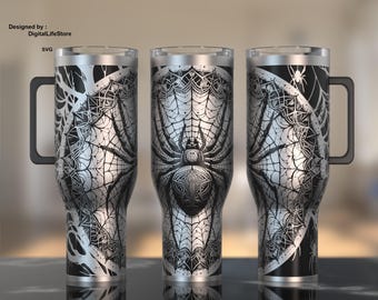 Spider Laser Engraved 40oz Tumbler Wrap Design (SVG)