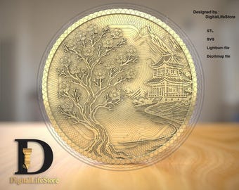 coin Fiber laser 3D Engraving Files: SVG, STL, Depthmap, Lightburn file