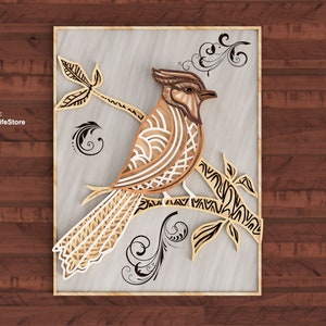 layered bird svg,laser cut files,wall decor laser cut,cnc files,cricut glowforge files,cricut,laser cutting engraving bird laser cut file