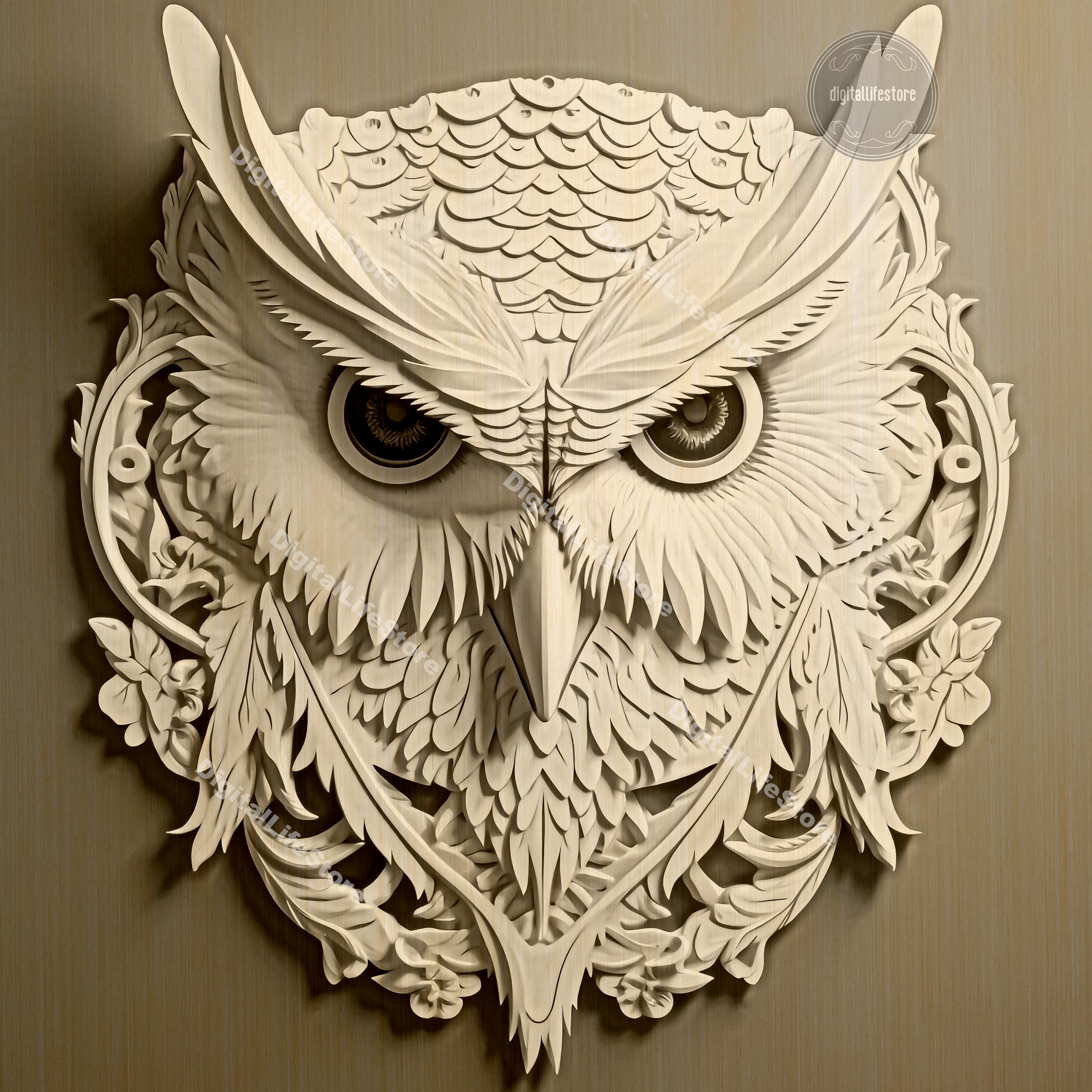 3D Owl Face Laser Engraving Files: Glowforge Ready - Etsy
