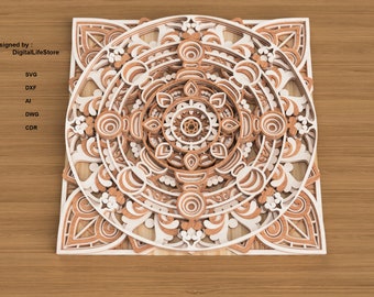 Mandala Multilayer laser cut files,laser cut,cnc router files,cricut files ,glowforge files,laser cutting files,laser cut file