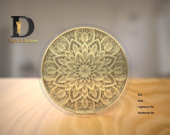 Layered mandala 3d engraving files, fiber laser engraving designs ,STL coin engraving layered mandala laser cut file design